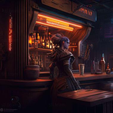 3D model VA 11 Hall A Cyberpunk Bartender Action game (STL)